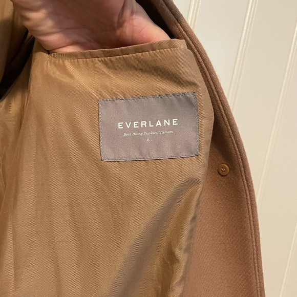 Everlane the Cacoon Wool dressy tan coat size 6 - Picture 7 of 10